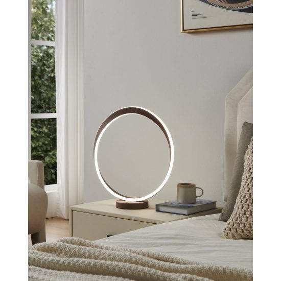 Eglo camerota lampada da tavolo led 10w cct 2700k 6500k 44cm per camera da letto moderna bronzo scuro