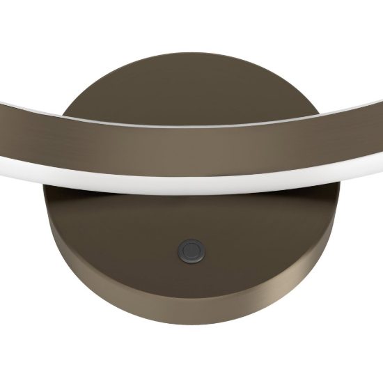 Eglo camerota lampada da tavolo led 10w cct 2700k 6500k 44cm per camera da letto moderna bronzo scuro