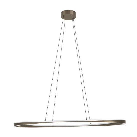 Eglo camerota lampadario per cucina led 45w cct 2700k 6500k 111cm con telecomando moderno ovale bronzo scuro