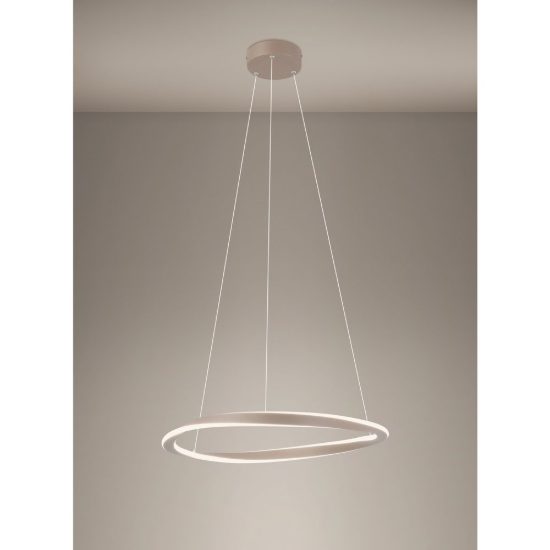 Eglo camerota lampadario led 40w cct 2700k 6500k 57cm con telecomando per sala da pranzo moderno sabbia