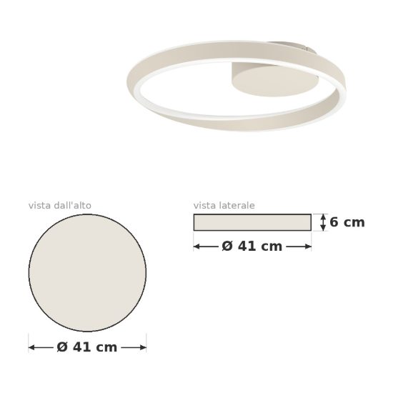 Eglo camerota plafoniera led 30w cct 2700k 6500k 41cm con telecomando per camera da letto moderna sabbia