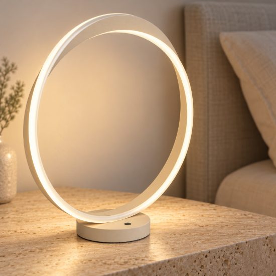 Eglo camerota lampada da tavolo led 10w cct 2700k 6500k 44cm per soggiorno moderna sabbia