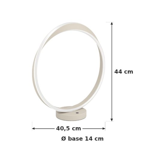 Eglo camerota lampada da tavolo led 10w cct 2700k 6500k 44cm per soggiorno moderna sabbia