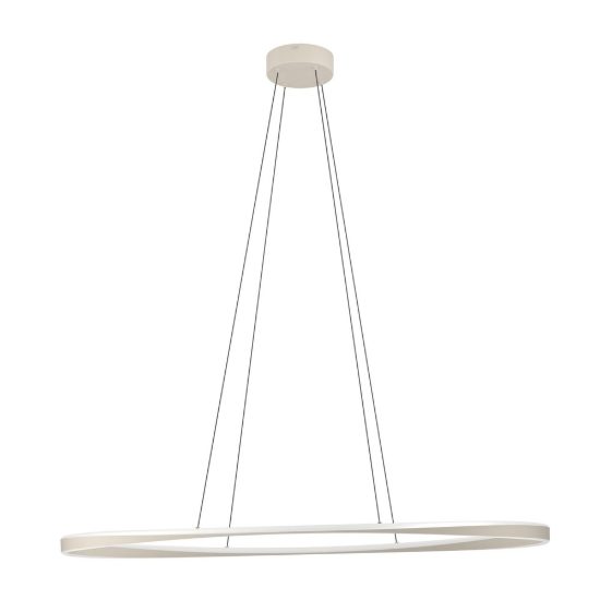 Eglo camerota lampadario per cucina led 45w cct 2700k 6500k 111cm con telecomando moderno ovale sabbia