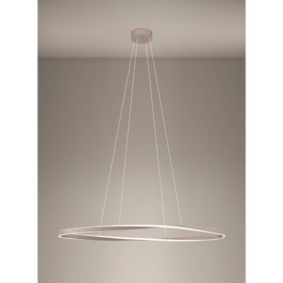 Eglo camerota lampadario per cucina led 45w cct 2700k 6500k 111cm con telecomando moderno ovale sabbia