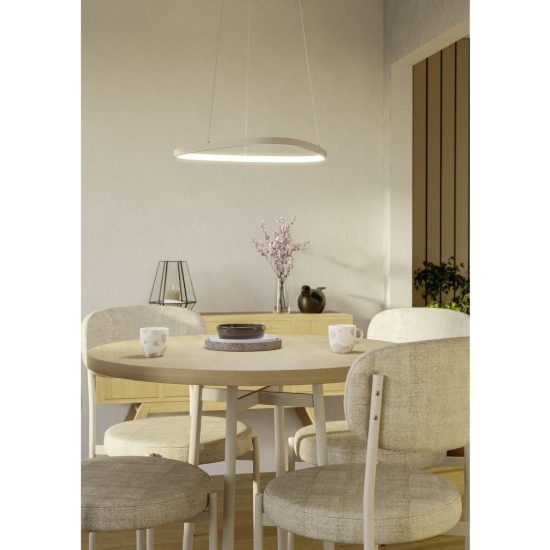 Eglo leporano lampadario led 35w cct 2700k 6500k 54cm per sala da pranzo moderno sabbia