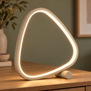 Eglo leporano abat-jour per camera da letto led 6,5w cct 2700k 6500k 27,5cm moderna triangolare sabbia