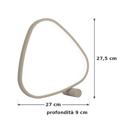 Eglo leporano abat-jour per camera da letto led 6,5w cct 2700k 6500k 27,5cm moderna triangolare sabbia