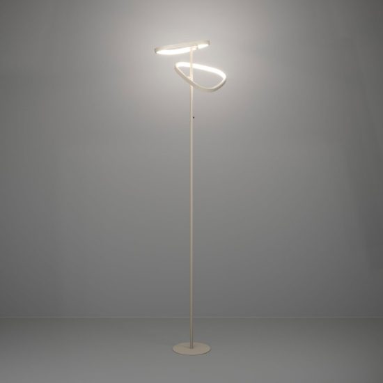 Eglo leporano piantana led 20w cct 2700k 6500k 160cm dimmerabile moderna triangolare sabbia