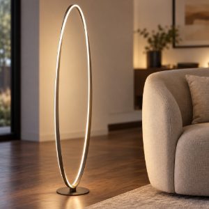 Eglo camerota piantana led 45w cct 2700k 6500k 142,5cm per soggiorno moderna bronzo scuro