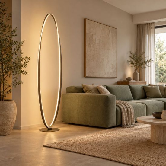 Eglo camerota piantana led 45w cct 2700k 6500k 142,5cm per soggiorno moderna bronzo scuro