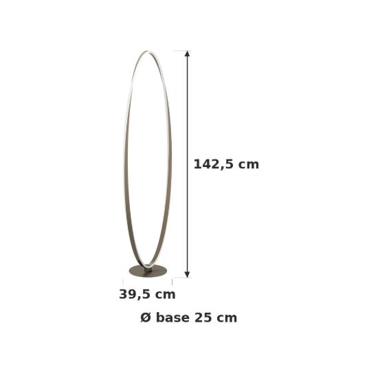 Eglo camerota piantana led 45w cct 2700k 6500k 142,5cm per soggiorno moderna bronzo scuro