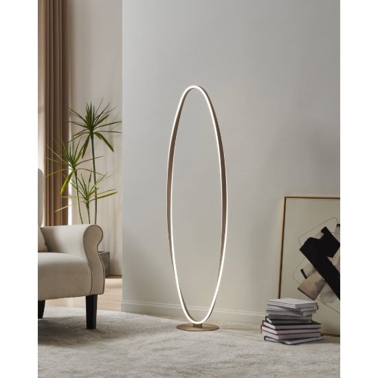 Eglo camerota piantana led 45w cct 2700k 6500k 142,5cm dimmerabile moderna ovale sabbia