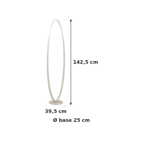 Eglo camerota piantana led 45w cct 2700k 6500k 142,5cm dimmerabile moderna ovale sabbia