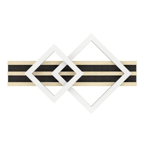 Eglo cembrano plafoniera led 15w 3000k 50cm per soggiorno moderna rettangolare nero e naturale