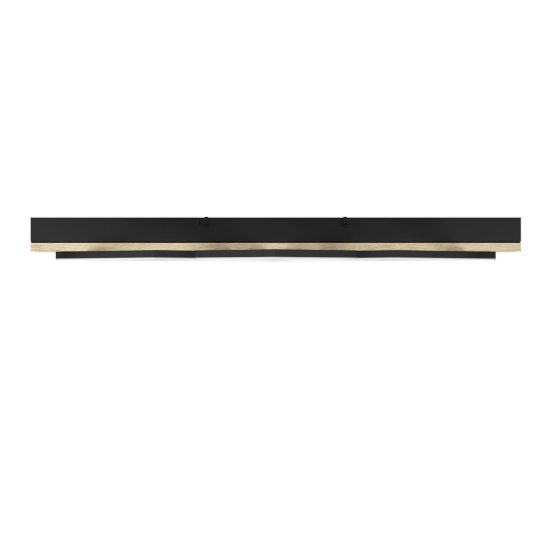 Eglo cembrano plafoniera led 30w 3000k 72cm per soggiorno moderna rettangolare nero e naturale