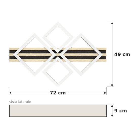 Eglo cembrano plafoniera led 30w 3000k 72cm per soggiorno moderna rettangolare nero e naturale