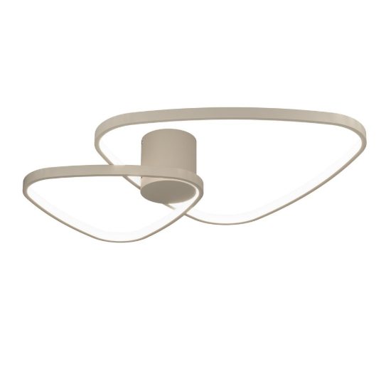 Eglo leporano plafoniera led 34w cct 2700k 6500k 60cm moderna triangolare sabbia