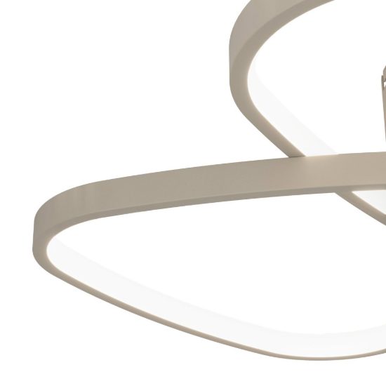 Eglo leporano plafoniera led 34w cct 2700k 6500k 60cm moderna triangolare sabbia