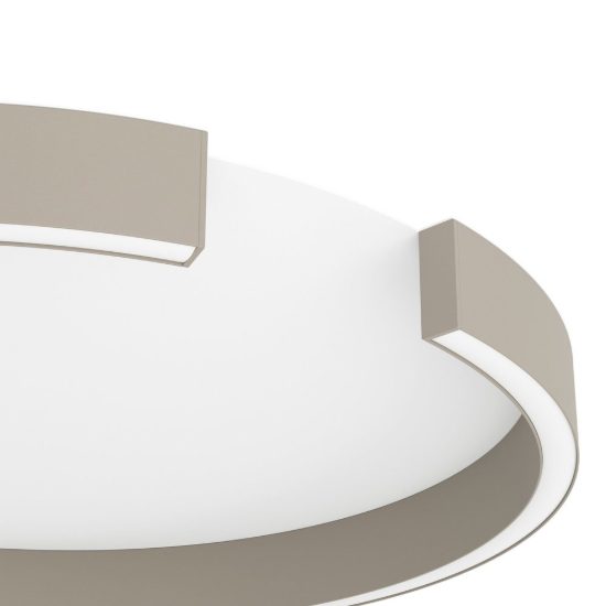 Eglo copertino plafoniera led 23w cct 2700k 6500k 45cm per camera da letto moderna sabbia e bianco