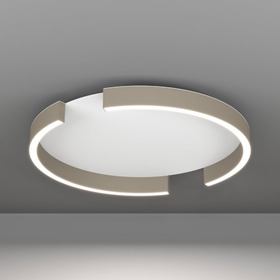 Eglo copertino plafoniera led 23w cct 2700k 6500k 45cm per camera da letto moderna sabbia e bianco