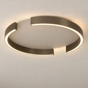 Eglo copertino plafoniera led 23w cct 2700k 6500k 45cm per camera da letto moderna bronzo scuro e sabbia