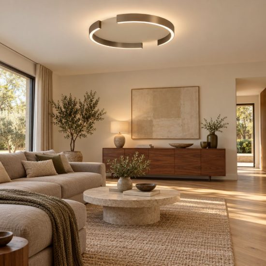 Eglo copertino plafoniera led 23w cct 2700k 6500k 45cm per camera da letto moderna bronzo scuro e sabbia