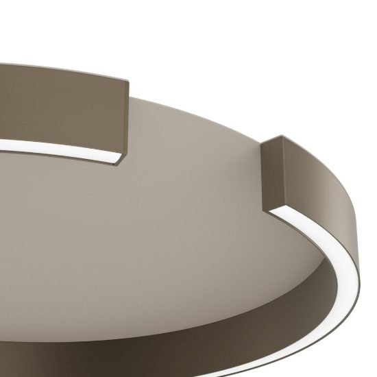 Eglo copertino plafoniera led 23w cct 2700k 6500k 45cm per camera da letto moderna bronzo scuro e sabbia