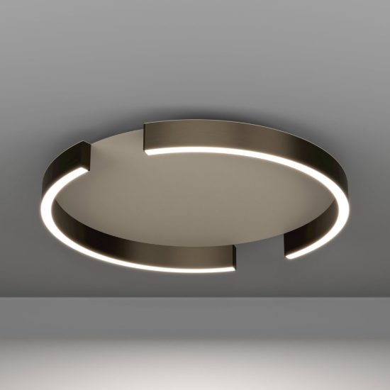Eglo copertino plafoniera led 23w cct 2700k 6500k 45cm per camera da letto moderna bronzo scuro e sabbia