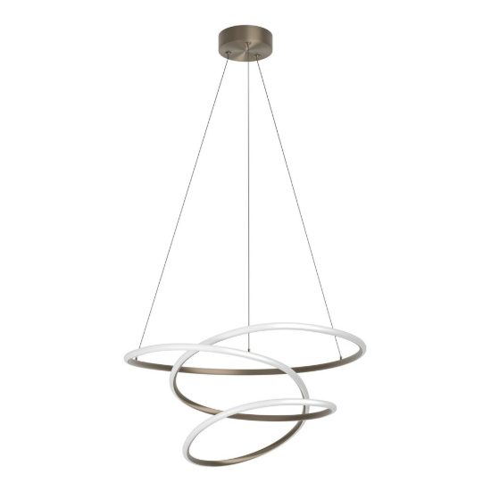 Eglo racale lampadario a sospensione led 27w cct 2700k 6500k 45cm per sala da pranzo moderno bronzo