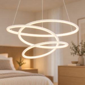 Eglo racale lampadario a sospensione led 27w cct 2700k 6500k 45cm per sala da pranzo moderno bianco
