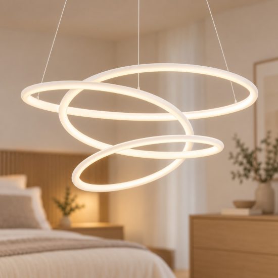 Eglo racale lampadario a sospensione led 27w cct 2700k 6500k 45cm per sala da pranzo moderno bianco