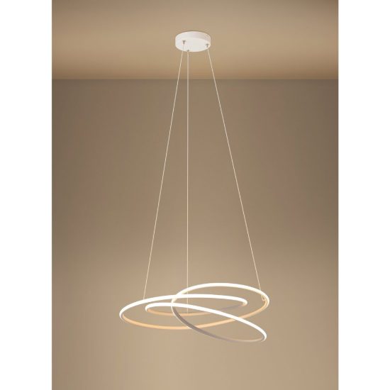 Eglo racale lampadario a sospensione led 27w cct 2700k 6500k 45cm per sala da pranzo moderno bianco