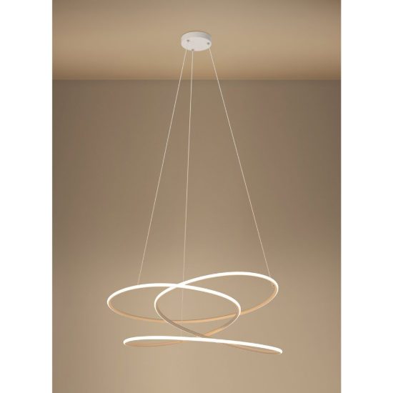 Eglo racale lampadario a sospensione led 39w cct 2700k 6500k 78cm per sala da pranzo moderno bronzo