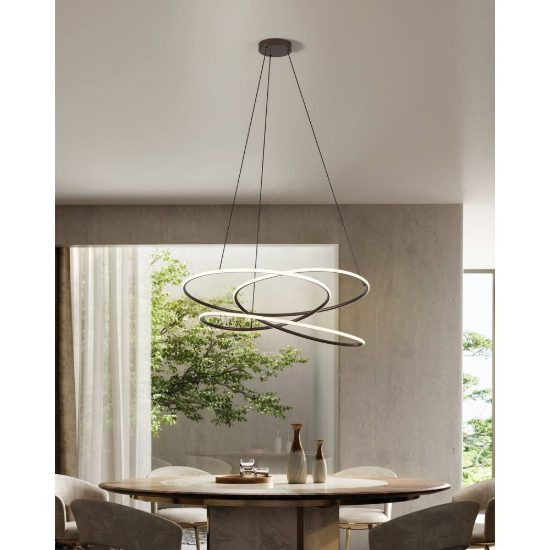 Eglo racale lampadario a sospensione led 39w cct 2700k 6500k 78cm per sala da pranzo moderno bianco