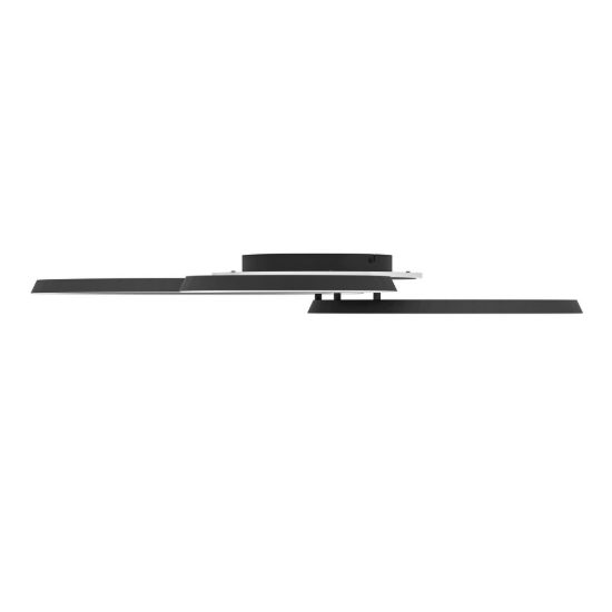 Eglo girifalco plafoniera led 40w cct 2700k 6500k 96cm per soggiorno moderna tre anelli nera