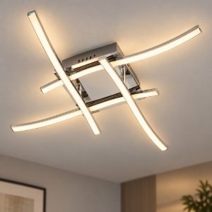 Eglo valmora plafoniera led 20,8w 3000k 56cm moderna quadrata cromata