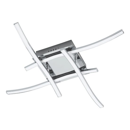 Eglo valmora plafoniera led 20,8w 3000k 56cm moderna quadrata cromata