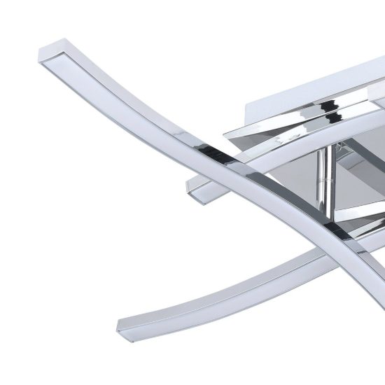 Eglo valmora plafoniera led 20,8w 3000k 56cm moderna quadrata cromata