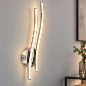 Eglo valmora applique led 10,4w 3000k 45cm moderna lineare cromata