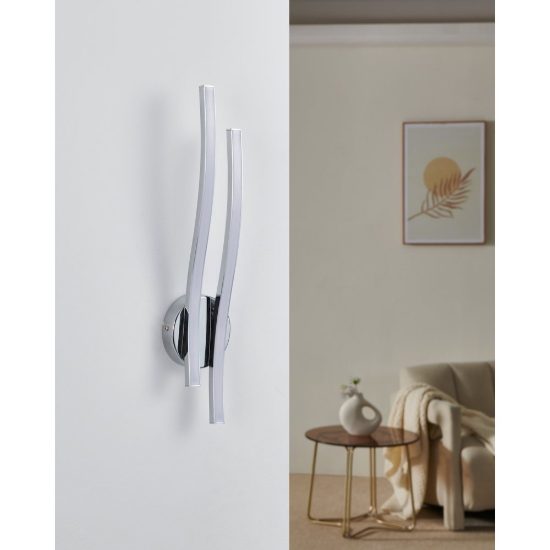 Eglo valmora applique led 10,4w 3000k 45cm moderna lineare cromata