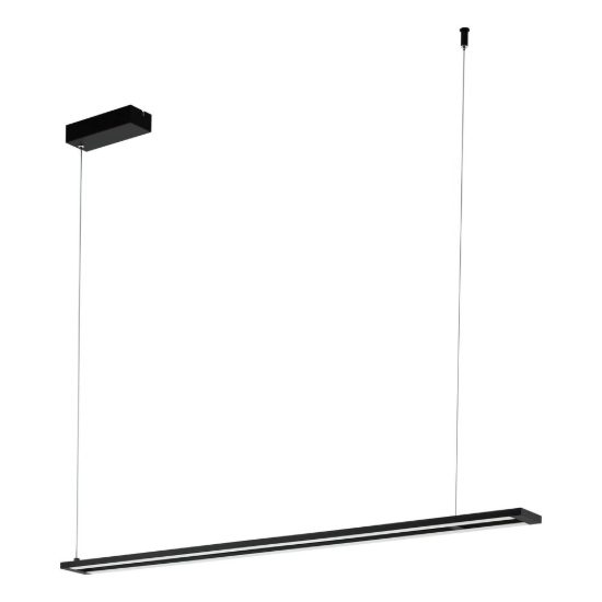Eglo amontillado lampadario led 27w 3000k 116cm dimmerabile per sala da pranzo moderno nero