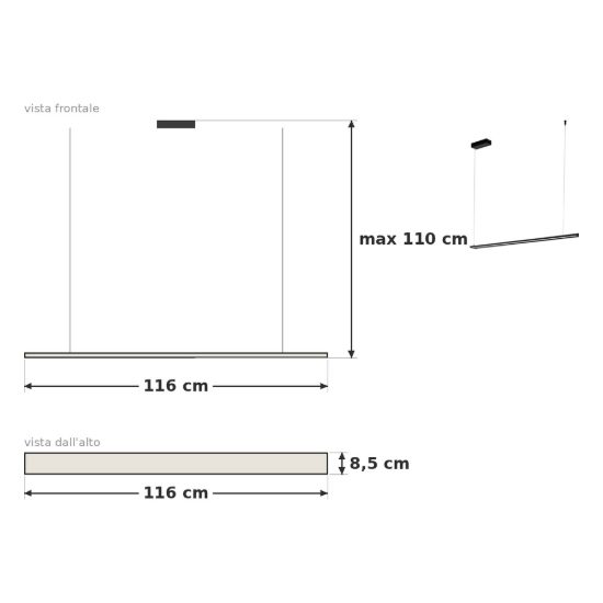 Eglo amontillado lampadario led 27w 3000k 116cm dimmerabile per sala da pranzo moderno nero