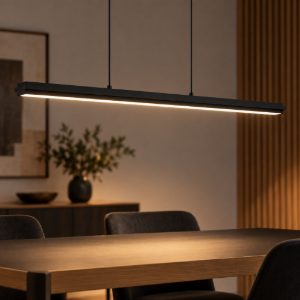 Eglo cambulos lampadario led 34w 3000k 93,5cm dimmerabile per sala da pranzo moderno nero