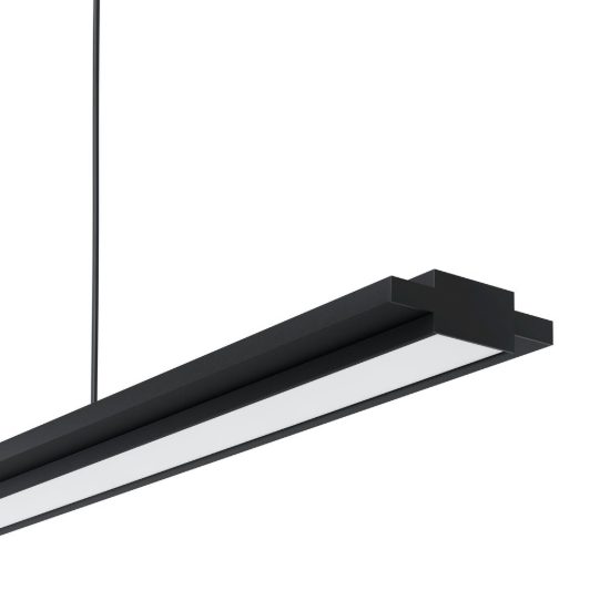 Eglo cambulos lampadario led 34w 3000k 93,5cm dimmerabile per sala da pranzo moderno nero