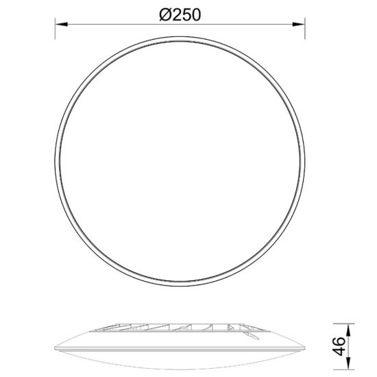 Plafoniera rotonda led 16w 3000k 25cm moderna bianca