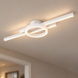 Eglo amandolo plafoniera led 23,5w rgb 2700k 6500k 77,5cm con telecomando per cucina moderna bianca