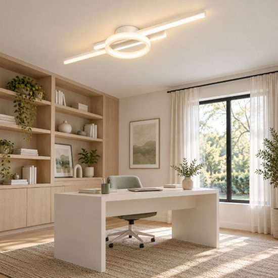 Eglo amandolo plafoniera led 23,5w rgb 2700k 6500k 77,5cm con telecomando per cucina moderna bianca
