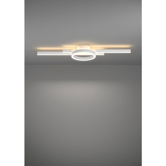 Eglo amandolo plafoniera led 23,5w rgb 2700k 6500k 77,5cm con telecomando per cucina moderna bianca