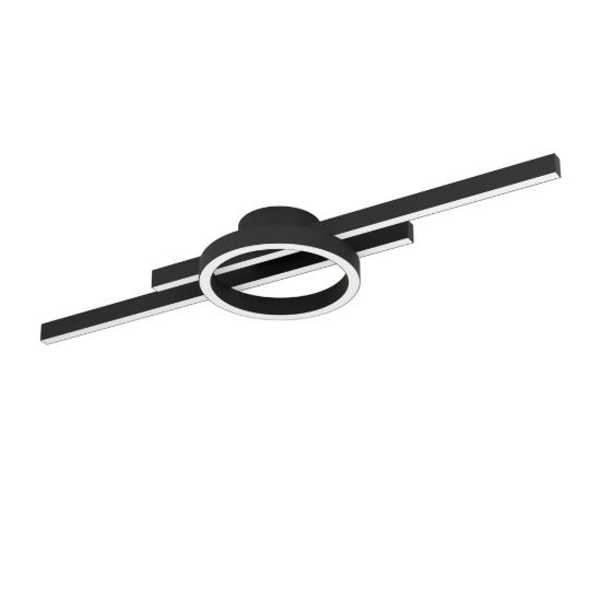 Eglo amandolo plafoniera led 23,5w rgb 2700k 6500k 77,5cm con telecomando per cucina moderna nera